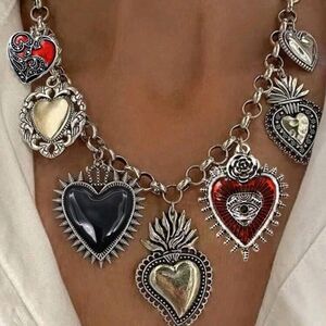 Chunky Heart Charm Necklace
